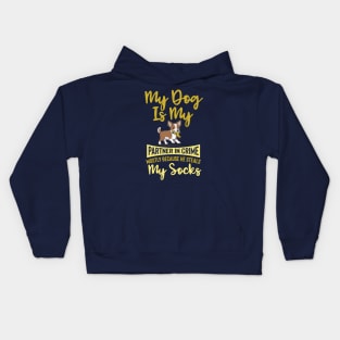 My Dog is My Partner in Crime, Mostly Because He Steals My Socks Kids Hoodie